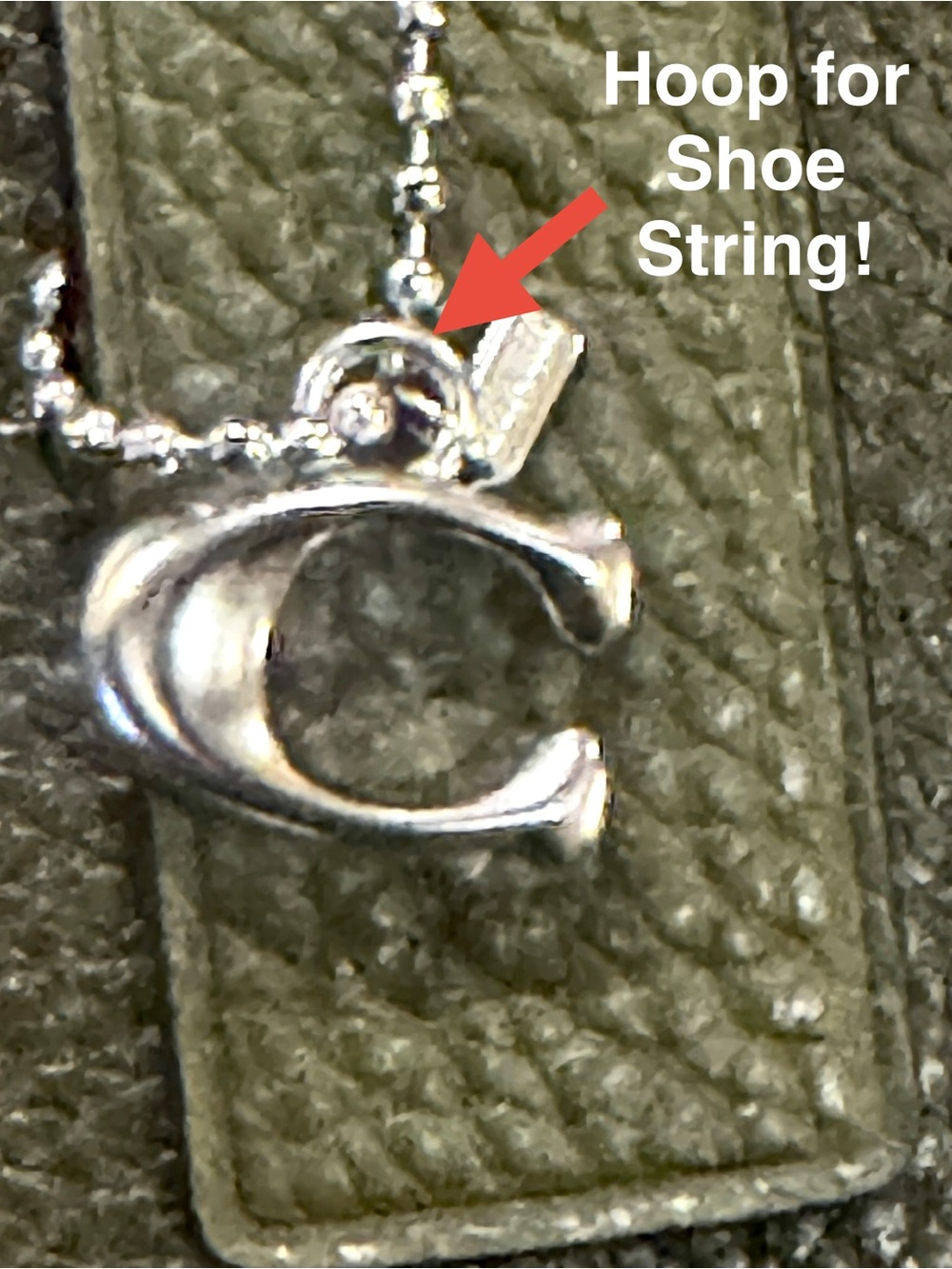 Coach Silver 'C' Letter Charm with Coach Tag - Picture 6 of 10